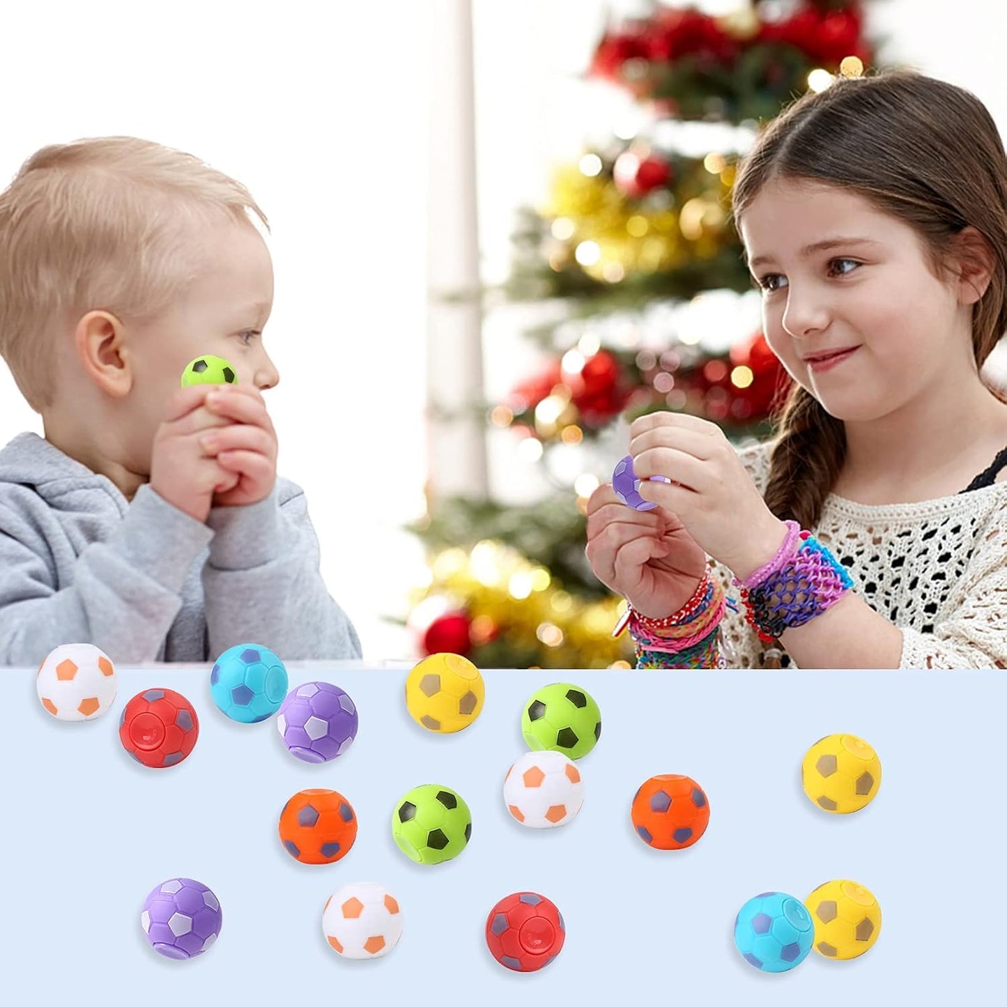 Scione 72 Pack Soccer Fidget Spinners, Soccer Party Favors For Kids, Fidget Toys Bulk, Soccer Stress Balls Goodie Bag Stuffers G