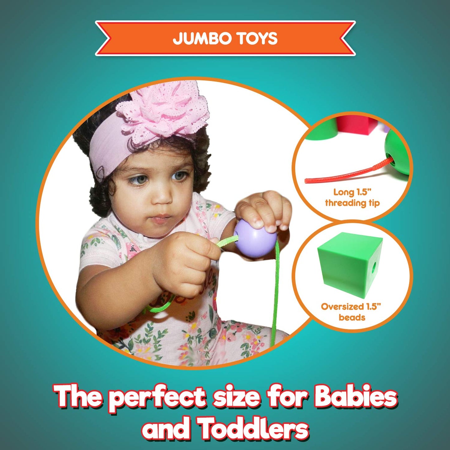 Jumbo Lacing Beads For Kids - Montessori Toddler Games And Educational Toys - Rainbow Matching Game And Stringing Bead Set With Toy Storage And Learning Activities Ebook
