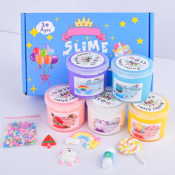 5 Pack Butter Slime Kit, With Fun Slime Add Ins, Soft Non-Sticky, Stress Relief Toy, Birthday Gifts For Kids, Classroom Rewards,