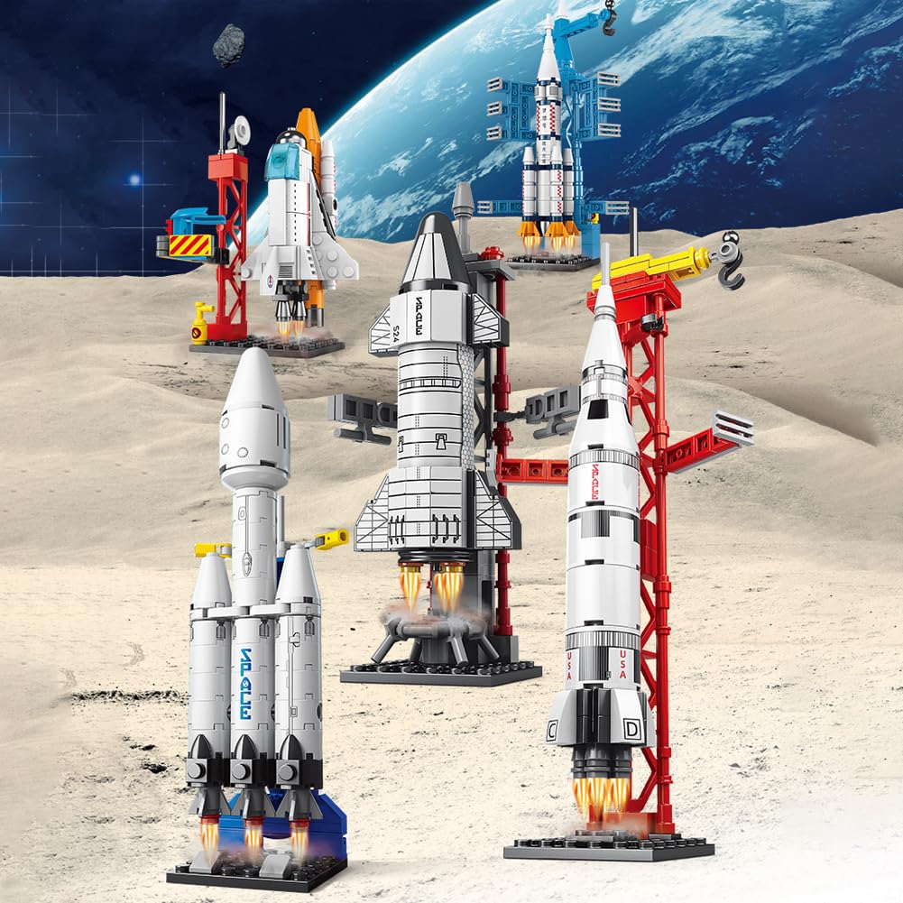 Vilbocr Building Blocks Rocket Toys - 130 Pcs Rocket Launcher For Kids 4+
