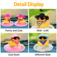 Wonuu Car Rubber Duck Decoration, West Cowboy Duck Car Dashboard Decoration Accessories With Mini Swim Ring Cowboy Hat Scarf And Sunglasses, A_Pink Horizontal Scarf White&Red Hat