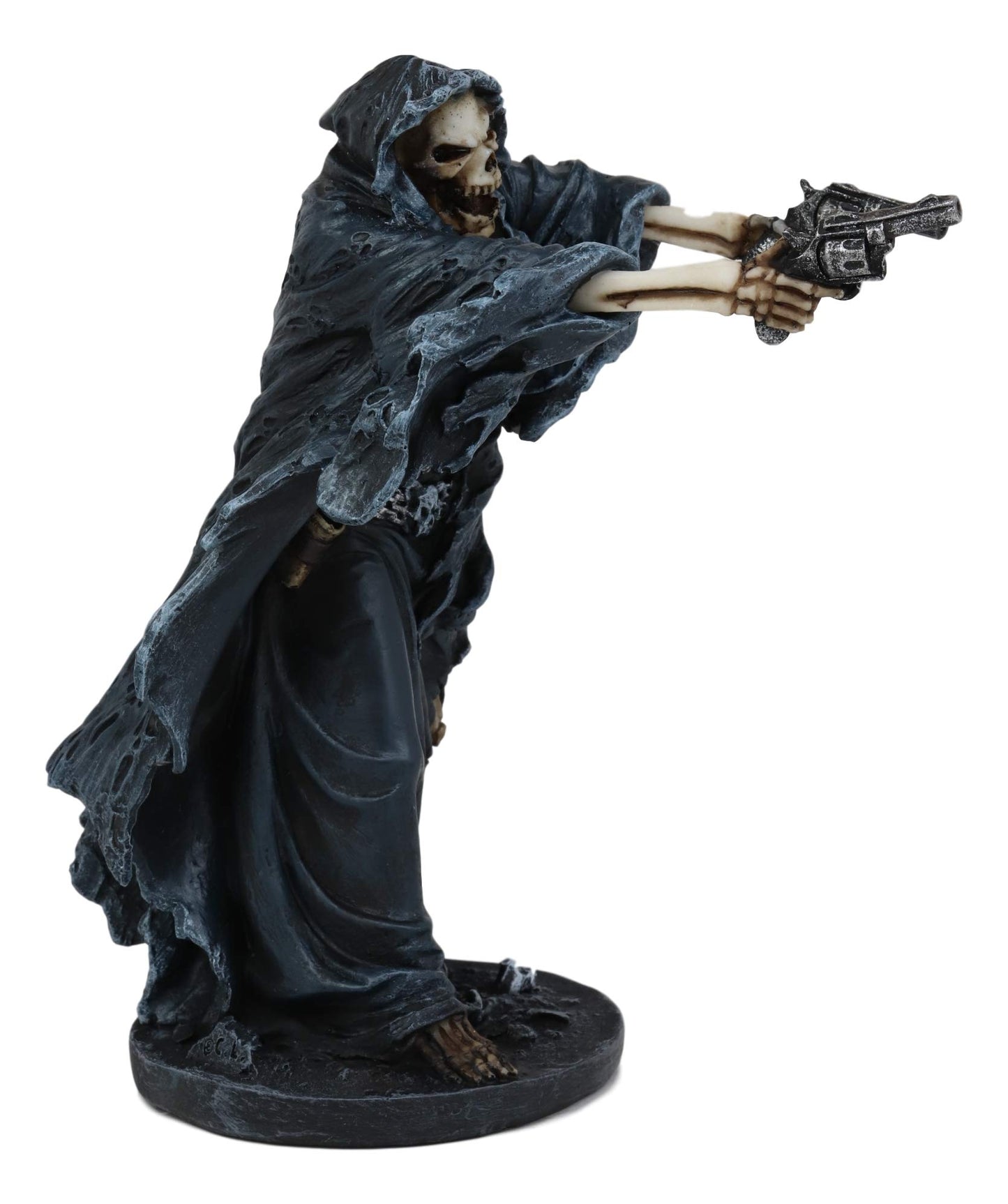 Ebros Gift Gothic Grim Reaper Skeleton Assassin With Dual Pistols Figurine 9' Tall Day Of The Dead Dod Skulls Ossuary Macabre Graveyard Spooky Halloween Death Reapers Decor Statue