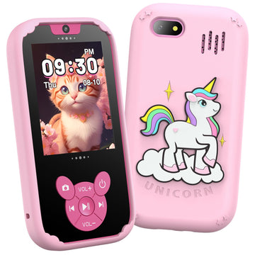 Upgrade Kids Smart Toy Phone, Christmas Birthday Gift For Girls Boys, 2.8' Hd Touch Screen Selfie Kids Camera Mp3 Player With 14 Puzzle Games For Toddlers, Learning Educational Gifts Toys For 3+ Years