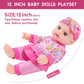 Zqdoll 12 Baby Doll, Bunny Theme Clothes And Sleeping Bag, Realistic Baby Dolls Accessories Set Girl Easter Gift Toy Stuff Pacif