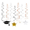 Funpa 30Pcs Graduation Party Swirl Graduation Cap Cutouts Hanging Decor Hanging Swirl