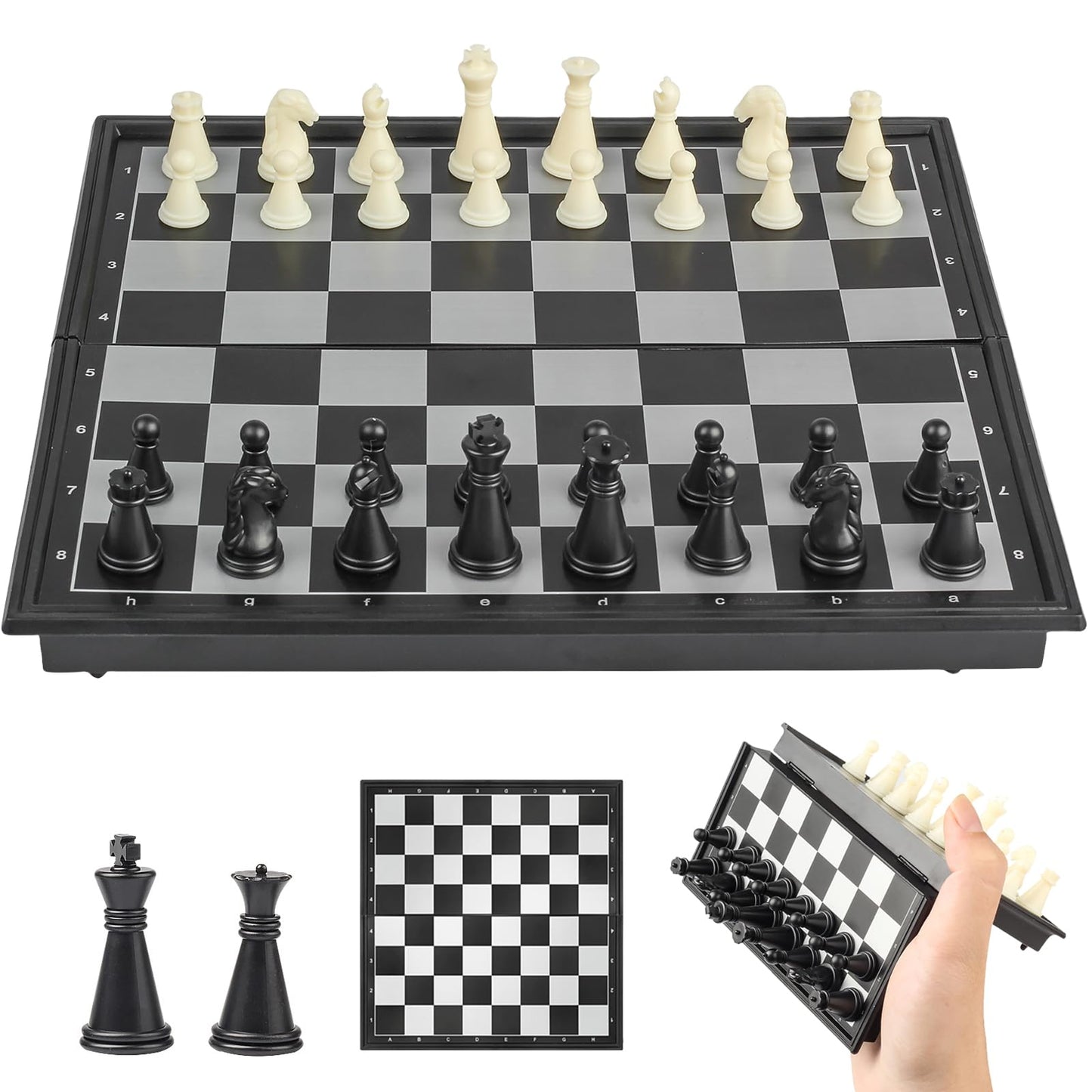 Mini Travel Chess Set Magnetic Vikutu 5.9 Inches Portable Small Folding Chess Board (X-Small)