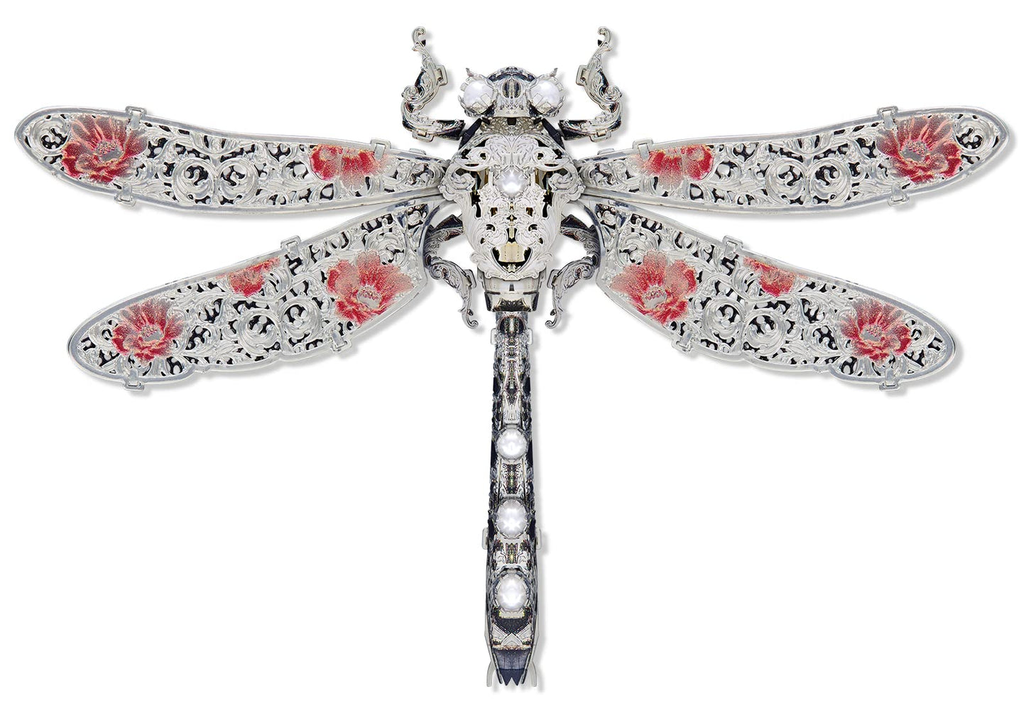 Piececool 3D Puzzles For Adults, Dragonfly Metal Model Building Kits Insect Themed Brooch Assembling Diy Crafts Creative Birthday Gifts,25Pcs