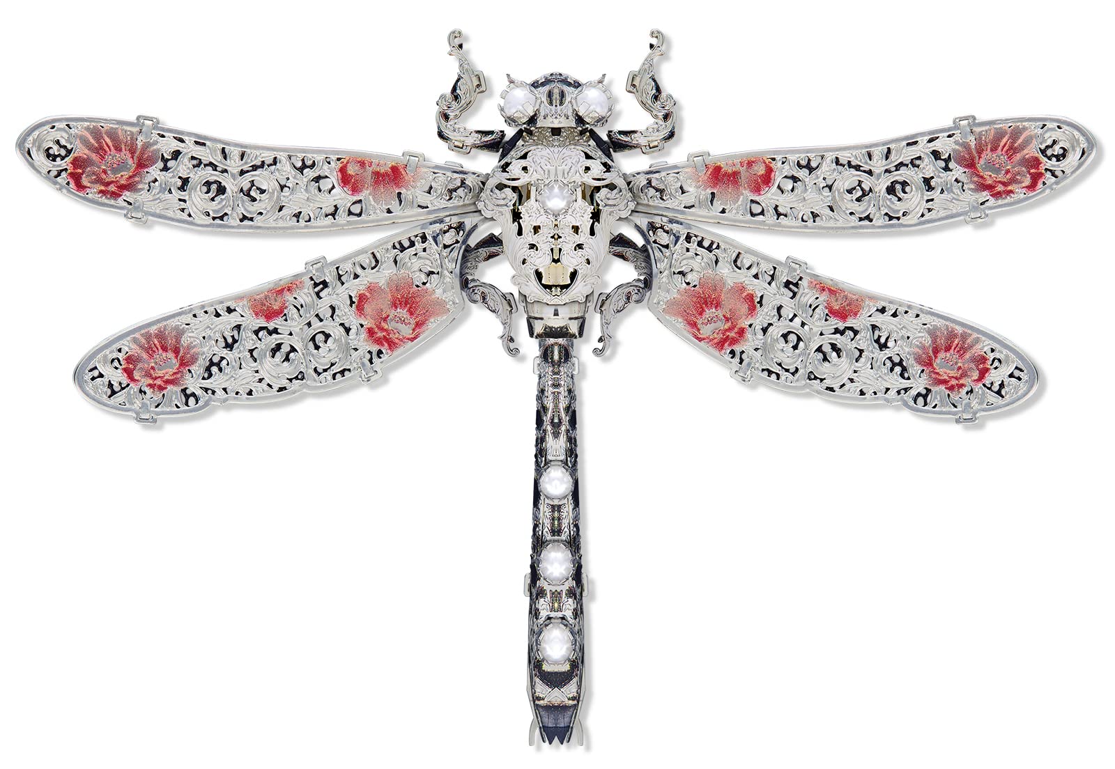 Piececool 3D Puzzles For Adults, Dragonfly Metal Model Building Kits Insect Themed Brooch Assembling Diy Crafts Creative Birthday Gifts,25Pcs