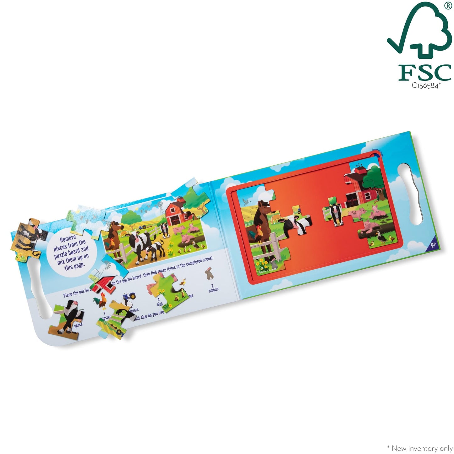 Melissa & Doug Take-Along Magnetic Jigsaw Puzzles - 2 x 15-Piece Sets, FSC Certified, Green, 8.5 x 7.25 x 0.3 inches