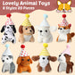 Motionchic 20 Pcs Mini Plush Toy Stuffed Animals Stuffed dogs Set with 20 Birthday Hats 20 Kraft Paper Boxes Adopt Pet Gift for mature-themed Animal Theme Birthday Party(Cute)