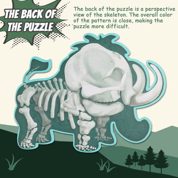 HAS 48 PCS Double-Sided Mammoth Elephant Shape Floor Puzzle for Kids Ages 3-8, Paper Jigsaw for Boys and Girls Gifts
