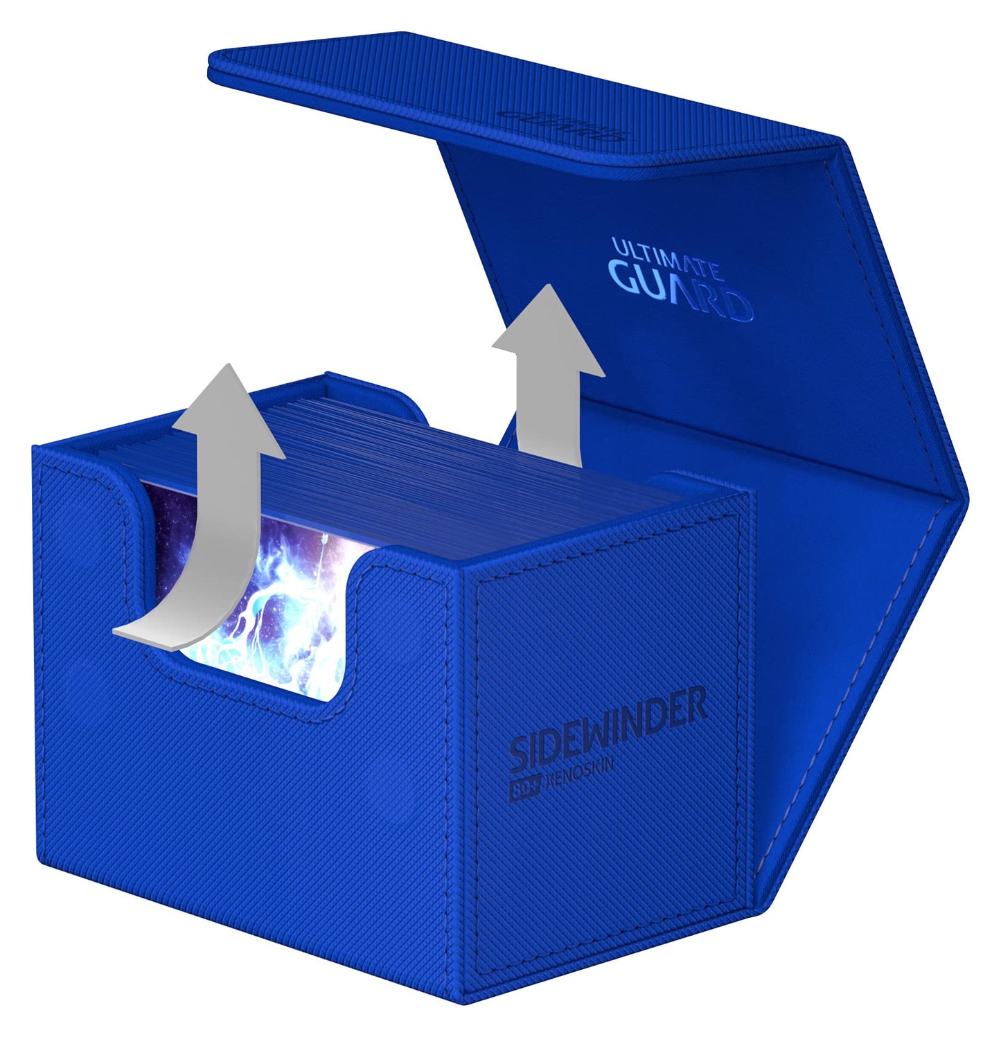 Ultimate Guard Sidewinder 80+  Deck Box for 80 Double-Sleeved TCG Cards  Blue  Magnetic Closure & Microfiber Inner Lining for SeStorage