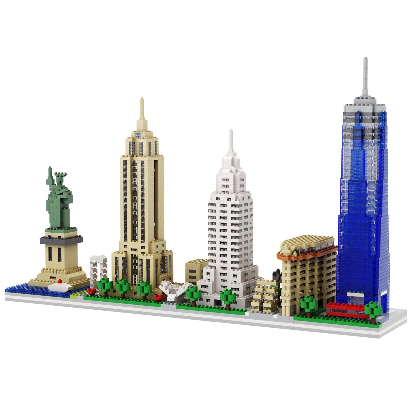 dOvOb Micro Mini Blocks Building Set - New York Skyline, 3048 Pieces, Plastic, Multicolor, Model QS010