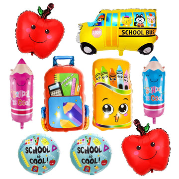 Back To School Balloons, Pencil Apple Crayon Foil Balloons, Welcome Back To School Decorations, Back To School Helium Mylar Ball
