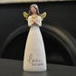 Feather & Grace Angel Figurine, Love You More Heart, 6 inch Stone Resin, Model BB-1911-12691