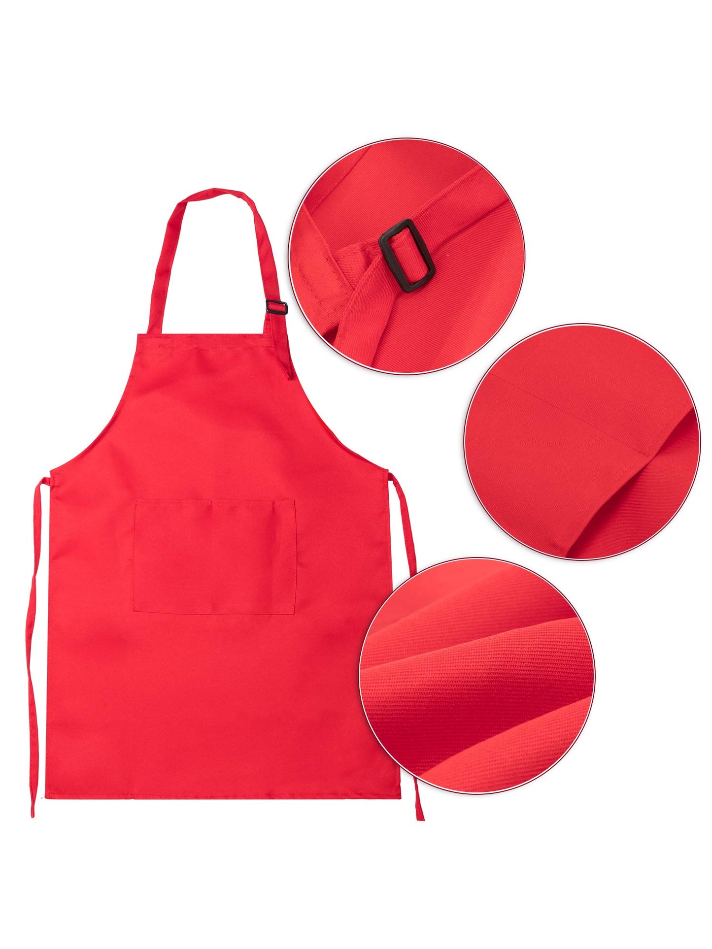 SATINIOR 8 Set Kids Apron and Chef Hat Set Kids Apron with 2 Pockets Adjustable for Boys Girl's Cooking Baking Painting (Multi-C