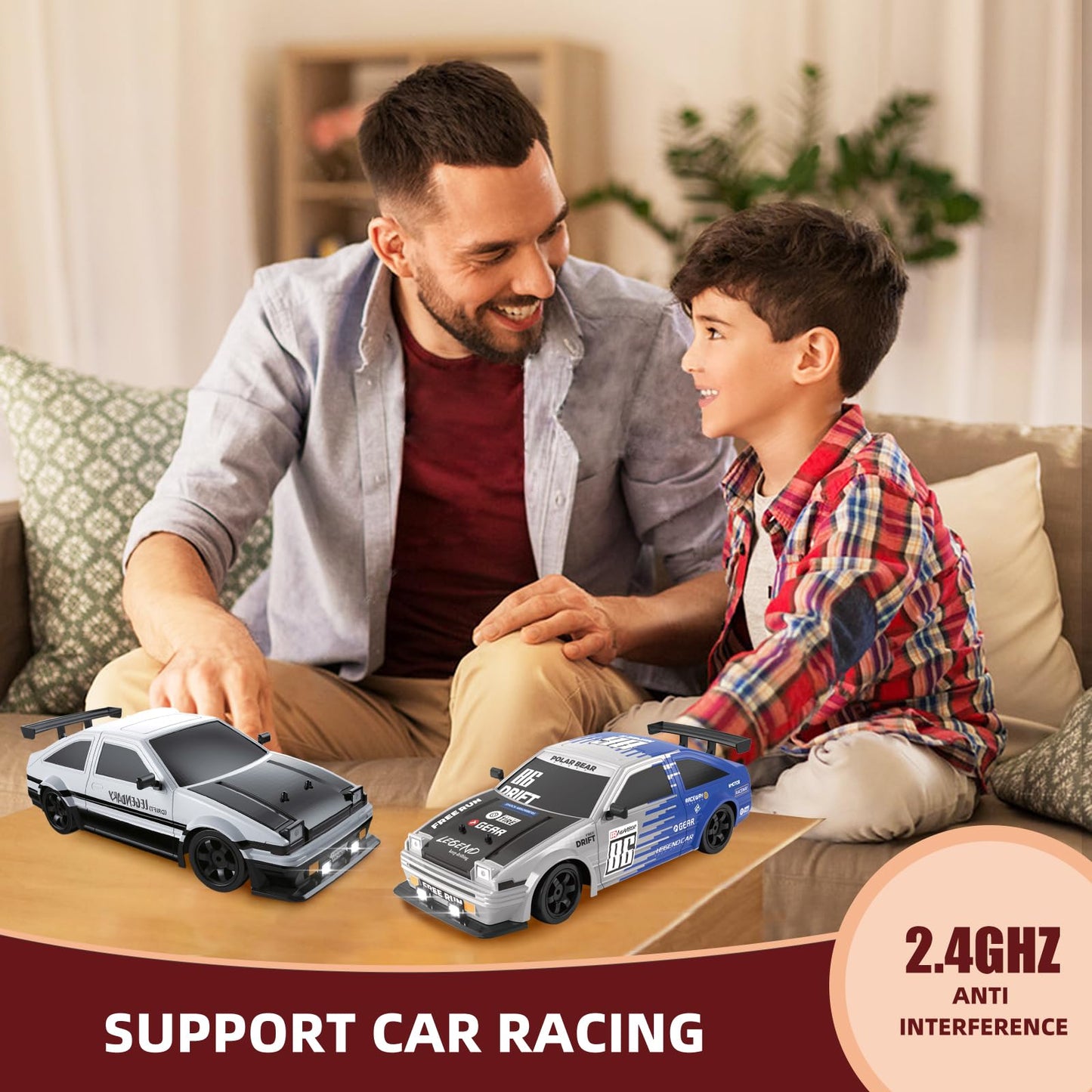 Sakeye RC Drift Car Remote Control Car, 1/16 2.4GHz 4WD Remote Control Drift Car Drifting RC Car with LED Lights Rechargeable Ba