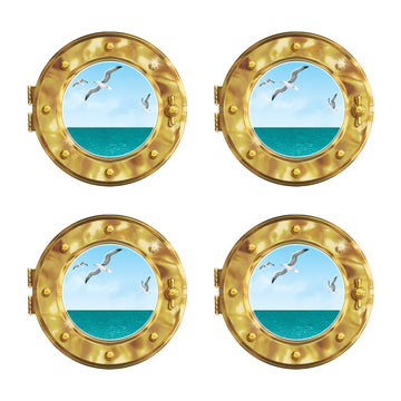 Cruise Ship Porthole Peel N Place 15 inch Pack of 4