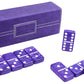 Vovotuzzi Dominos Set For Adults - Double 6 Dominos - Dominoes Set For Kids And Adults - 28 Marbleized Purple Jumbo Domino, Clas