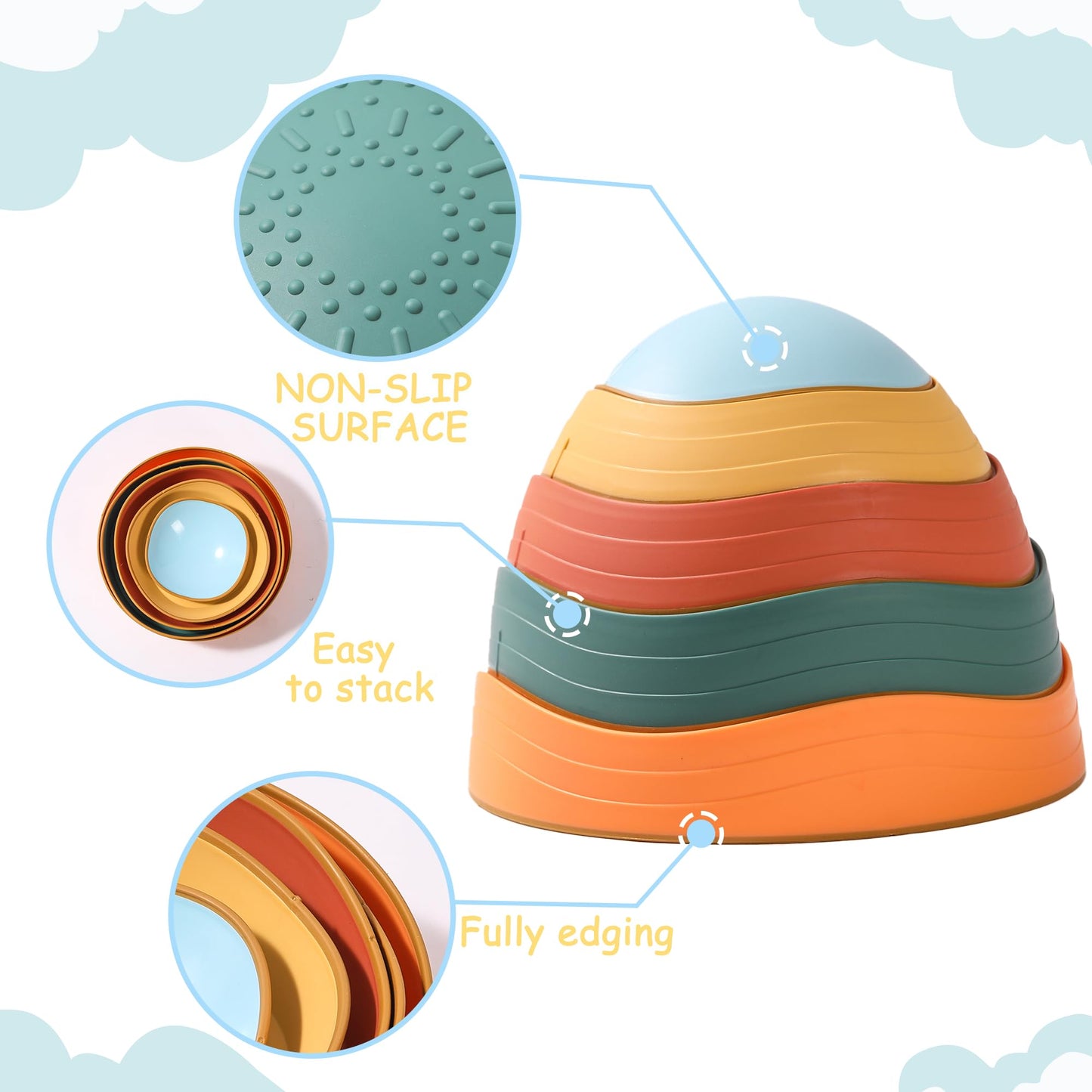 Loomlark Balance Stepping Stones For Kids 5Pcs Non-Slip River Stones Obstacle Course Play Indoor And Outdoor Coordination Game S