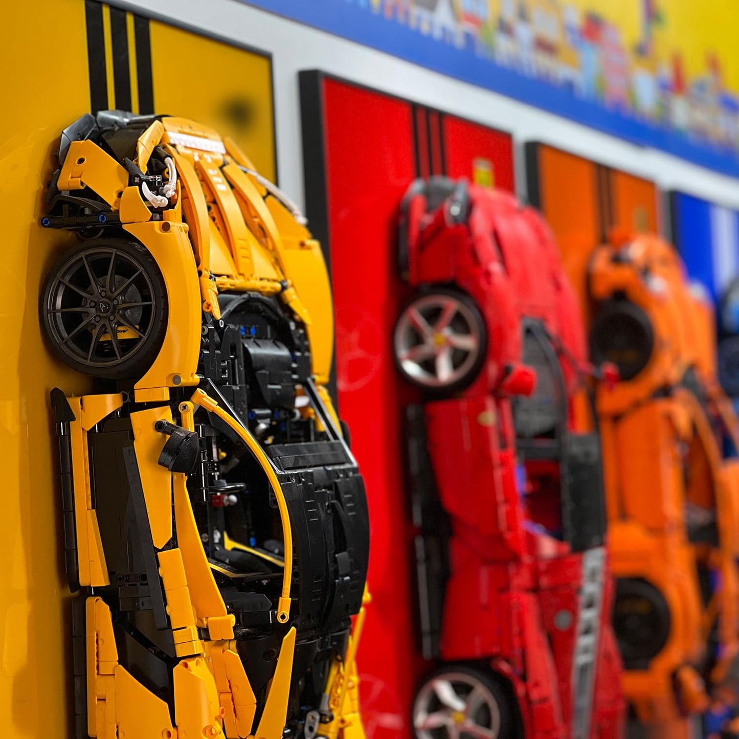 iLuane Display Wallboard for Lego Technic McLaren P1 Model Car Racing Hypercar Model Kit 42172  mature-themed Collectibles Wall Mount  Home or Office D?cor  Pinstriped (No Car Included)