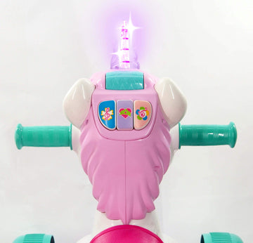 Kiddieland Light N Sounds Magical Ride-On Unicorn 22Inchesx13.50Inchesx18Inches