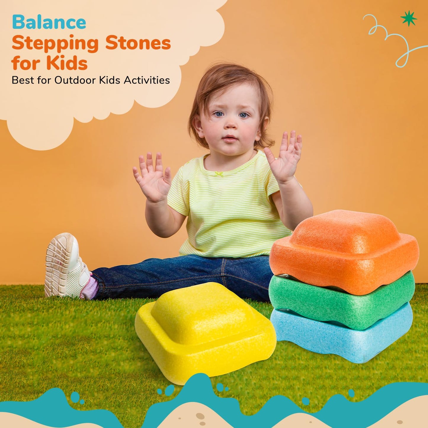 Balance Stepping Stones For Kids, Promoting Children'S Coordination Skills, Obstacle Course For Kids, Sensory Toys For Toddlers,