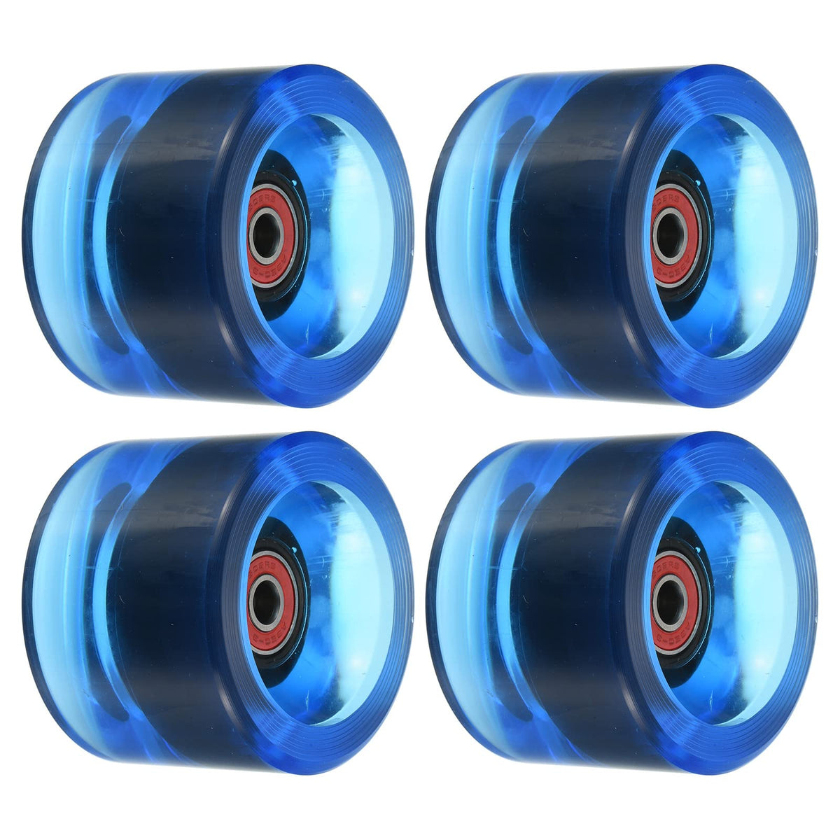 PATIKIL 70mm 78A Longboard Wheels with Red ABEC9 Bearings, 4 Pack Soft Cruiser Wheels Street Wheels for Skateboards Skateboard 
