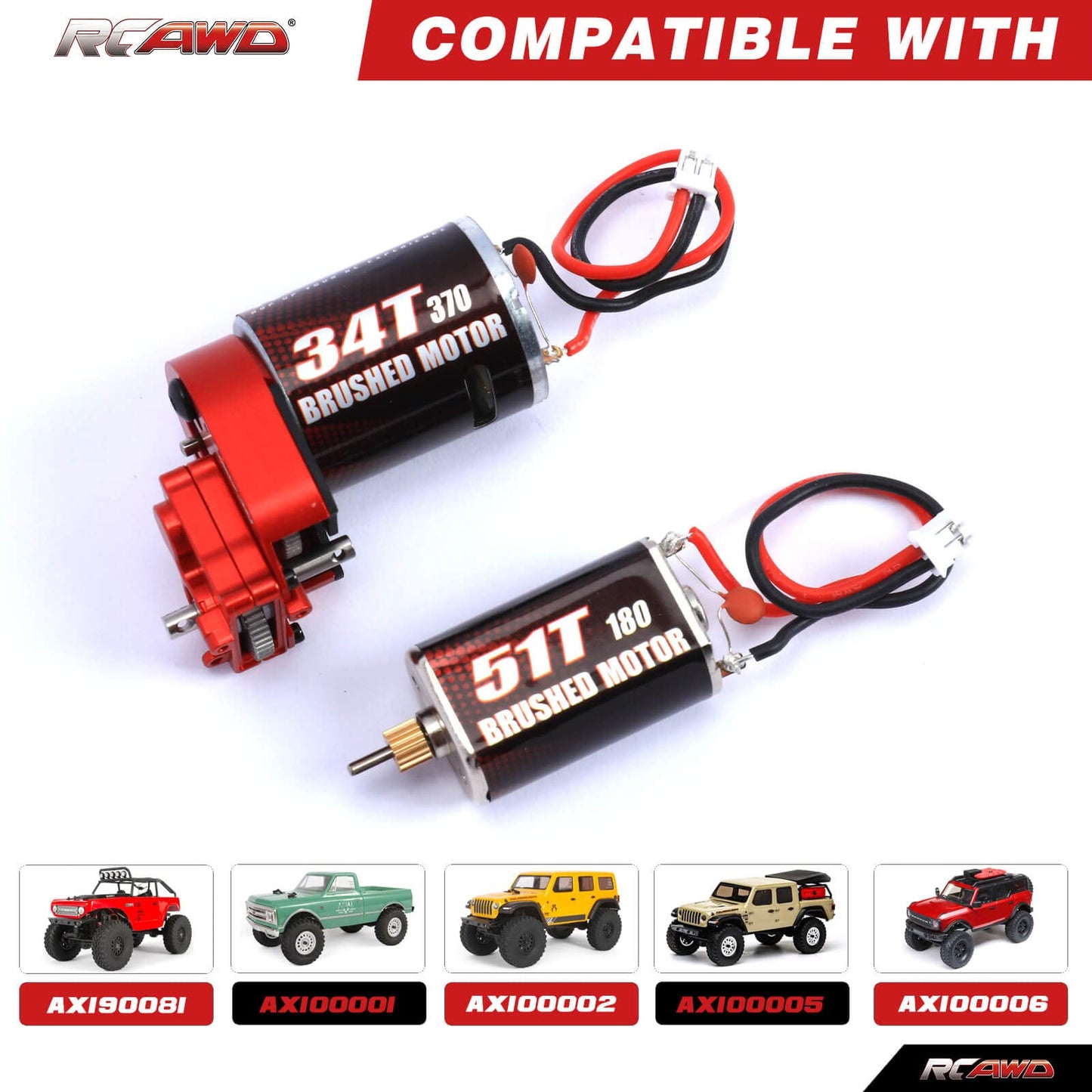 RCAWD SCX24 Enhanced 370 & 180 Motor Gear Housing Transmission Two Choices for Axial SCX24 Series