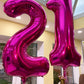 LHOAVWE 40 Inch Hot Pink Jumbo 25 Number Foil Balloons - Mylar Helium Decorations for 25th Birthday Party & Anniversary Events