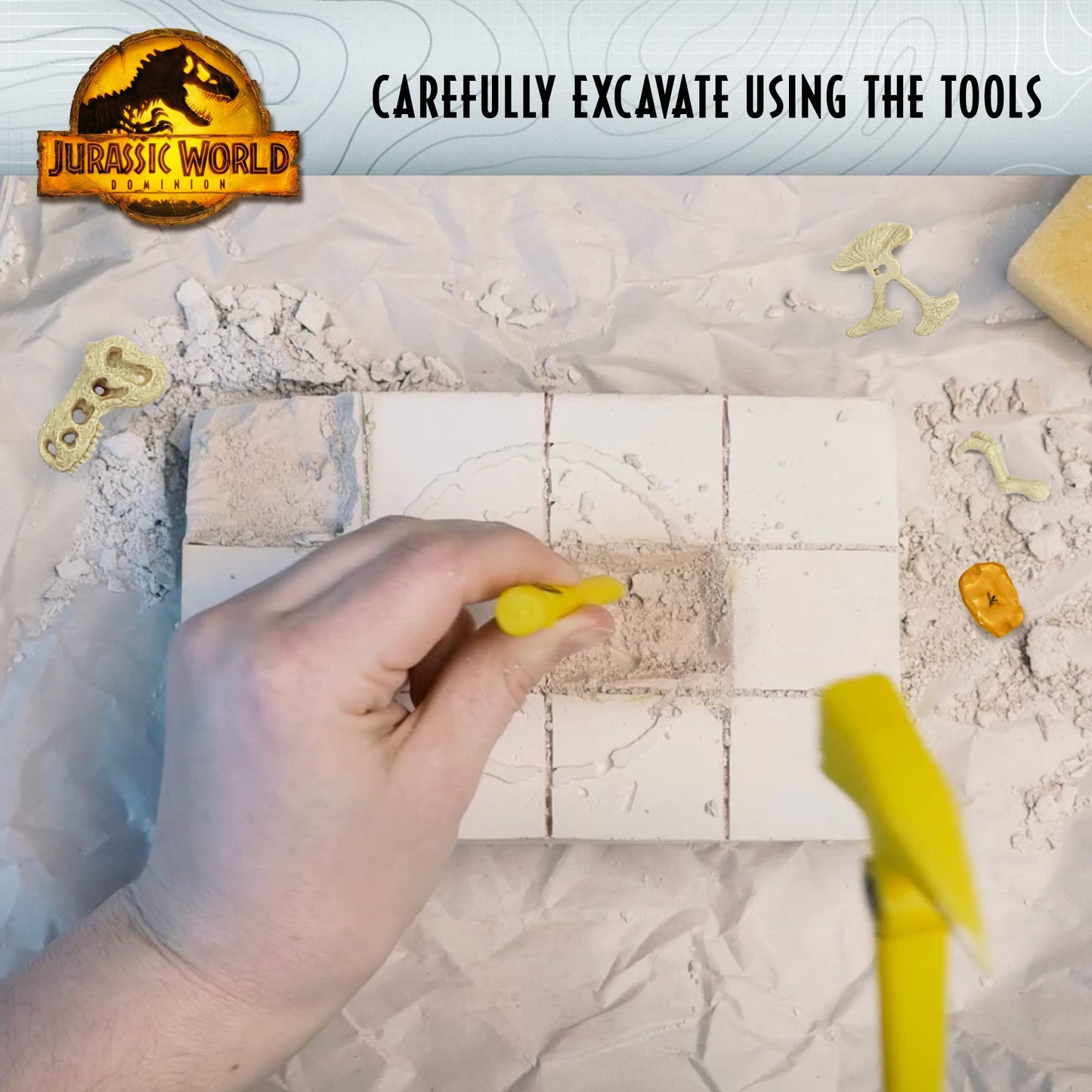 Thames & Kosmos Jurassic World Dominion Dinosaur Dig - Blue, T. Rex & Amber | STEM Excavation Kit from Dig Out Prehistoric Treas