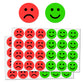 600 Pack - Happy/Sad Smile Face Behavior Emotion Stickers - Red/Green, 1