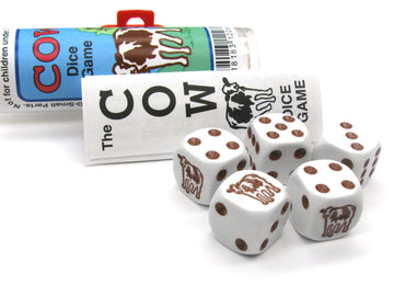 Koplow Games Cow Dice Game - Standard 15mm-17mm, White, Mixed Material, Model 12264