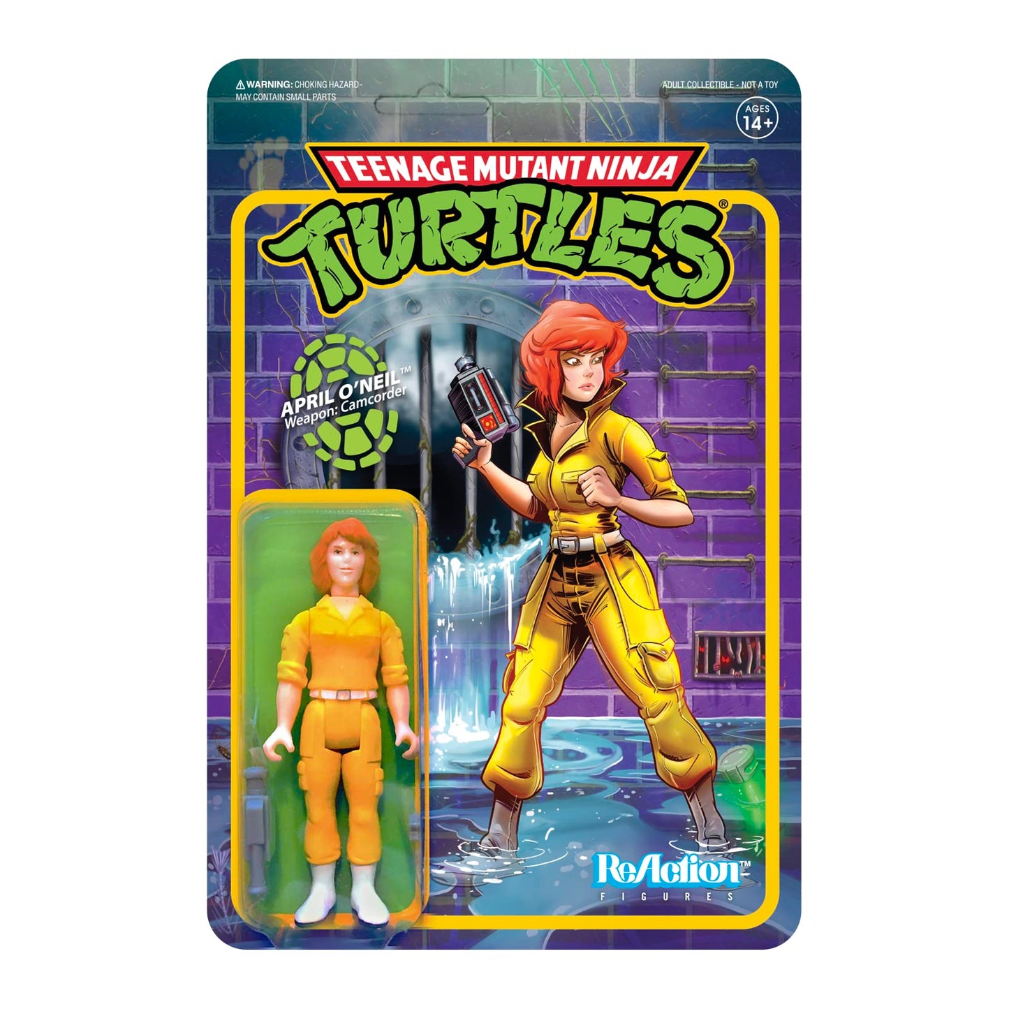 Super7 Teenage Mutant Ninja Turtles April Oneil 3.75 in Reaction Figure