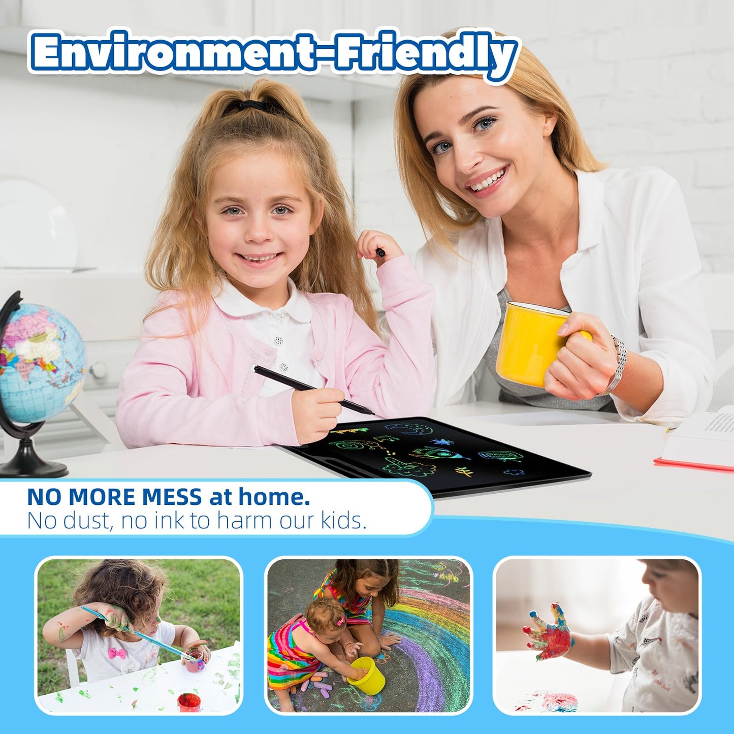 13 Inch Lcd Writing Tablet For Kids, Rechargeable Doodle Board, Kid Drawing Pad Learning Toys Best Gift For Birthday Christmas 3
