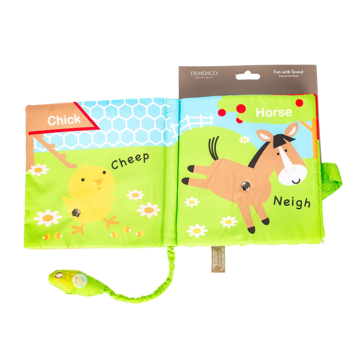 Demdaco Happy Barnyard Friends Corn Rustic Red Children'S Musical Soft Book Toy