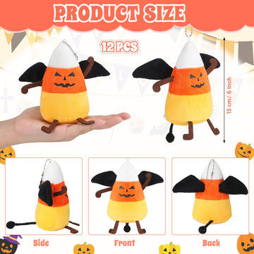 12 Pcs Halloween Devil Candy Corn Plush Toy 6 Inch Multiple Expressions Cute And Funny Stuffed For Halloween Themed Party