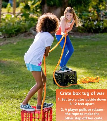 Cwlakon Field Day Games Tug Of War Rope Outdoor Games For Kids, Teens And Adults, Family Reunion Birthday Party Outside Yard Picnic Games For Team Building Activities, 20 Feet, Orange