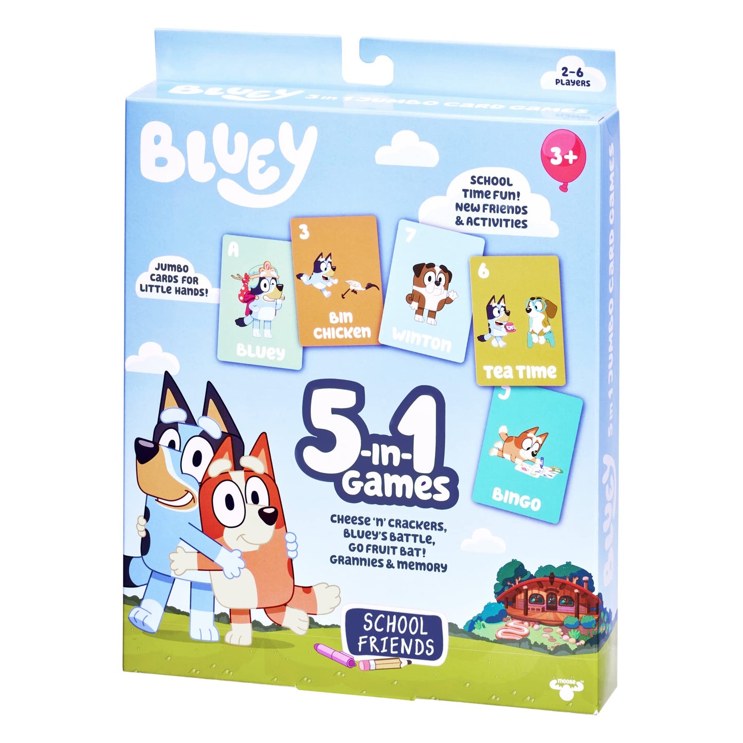 Bluey 5-in-1 Card Game, School Friends. 5 Favorite Card Games in The One Pack and her School Friends, Multicolor (17375)