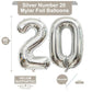LHOAVWE 40 Inch Silver 20 Number Balloons - Aluminum Birthday Party Decorations, 20th Anniversary Supplies