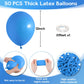 Jobkoo Blue Balloons 12 Inch, 50Pcs Sky Blue Balloon Light Blue Latex Balloons Matte Baby Pastel Blue Helium Party Balloons For