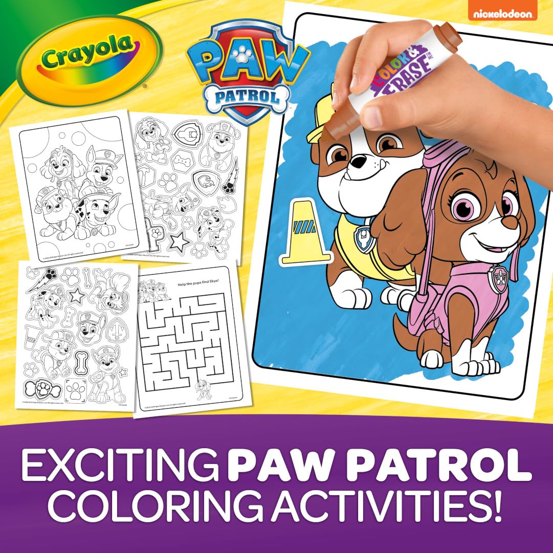 Crayola PAW Patrol Sticker Activity Pad - 12 Coloring Pages, 100+ Stickers, 6"x8", Plastic, Color & Erase, Model 811533