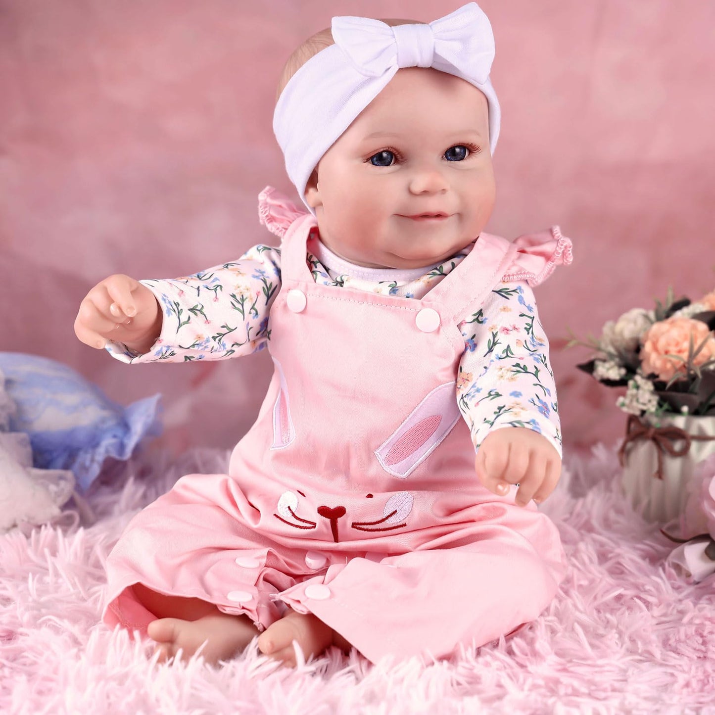 Babeside Reborn Baby Dolls, 20Inch Soft Cute-Realistic Baby Doll Girl W/Complete Accessories Real Life Reborn Baby Dolls That Look Real For 3+ Years Old Girls Gifts, Playtime
