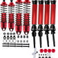 RCM-You RC Upgrade: Drive Shaft CVD Axles & Alloy Big Bore RC Shock Absorber Set for Slash, Rustler, Stampede, Hoss 4x4 VXL, Red