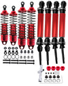 RCM-You RC Upgrade: Drive Shaft CVD Axles & Alloy Big Bore RC Shock Absorber Set for Slash, Rustler, Stampede, Hoss 4x4 VXL, Red