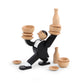 Kikkerland Stacking Game - Don't Tip The Waiter, Wooden, Multi Color, Model GG67