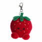 Aurora Adorable Palm Pals Juicy Strawberry Clip-On- Fun Collectible Plush For Kids and mature-themed Collectors - Perfect For Backpacks and Birthday Gifts - Red 4 Inches
