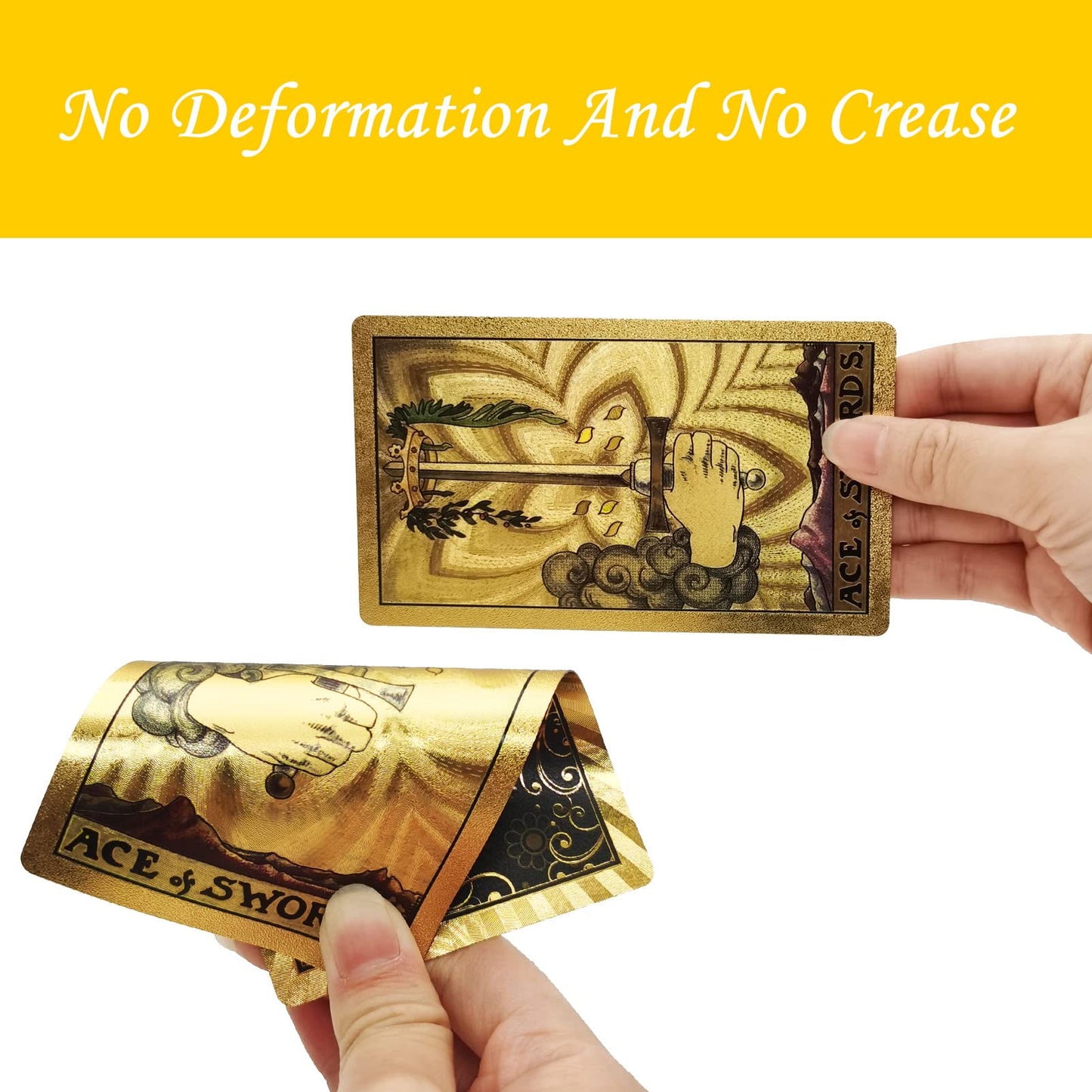 Smoostart 78 Tarot Cards With Guidebook, Pvc Waterproof Anti-Wrinkle Luxury Gold Foil Classic Tarot Cards Deck With Exquisite Bo