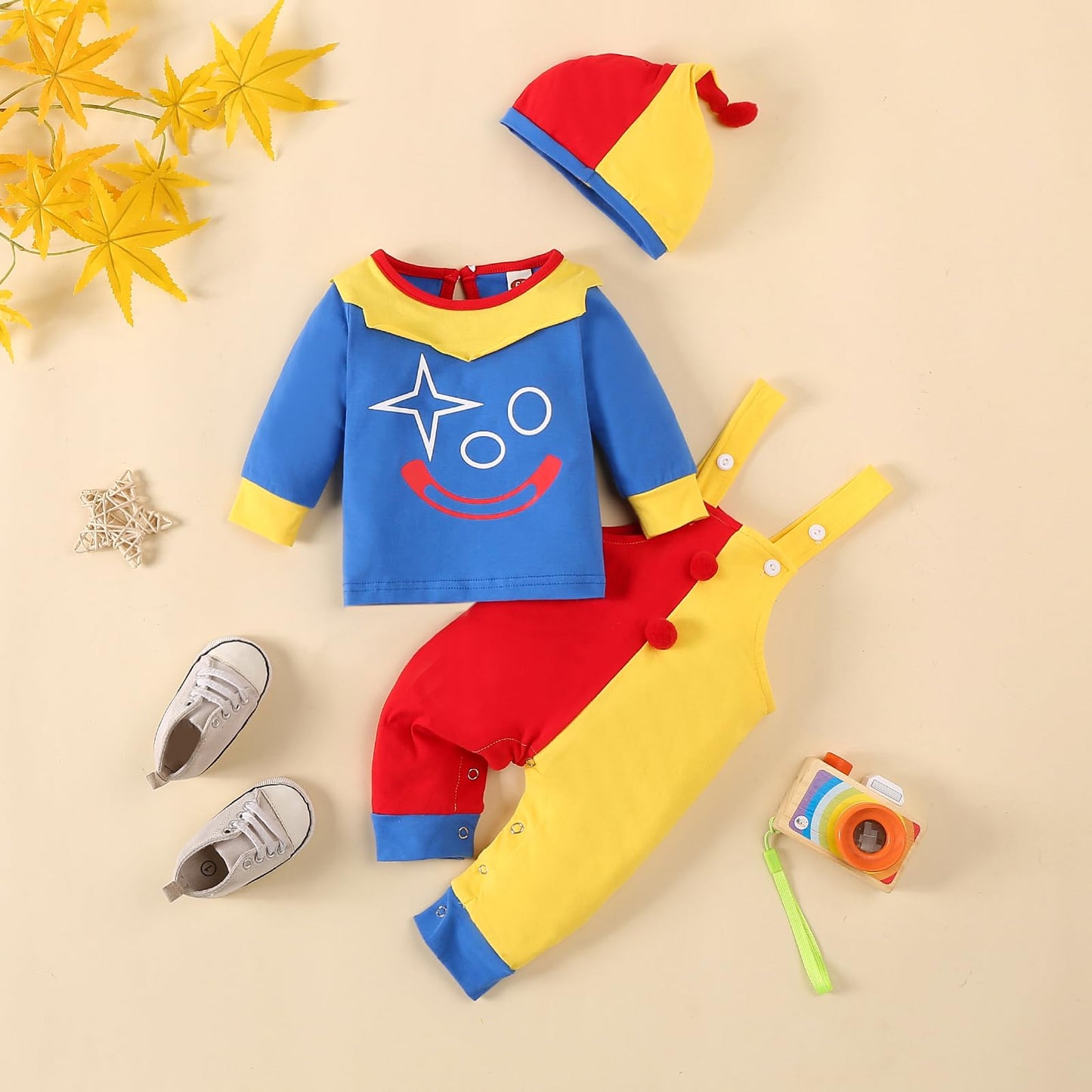 VINUOKER Baby Boy Halloween Clothes Halloween Clown Outfits,Baby My first Halloween outfits