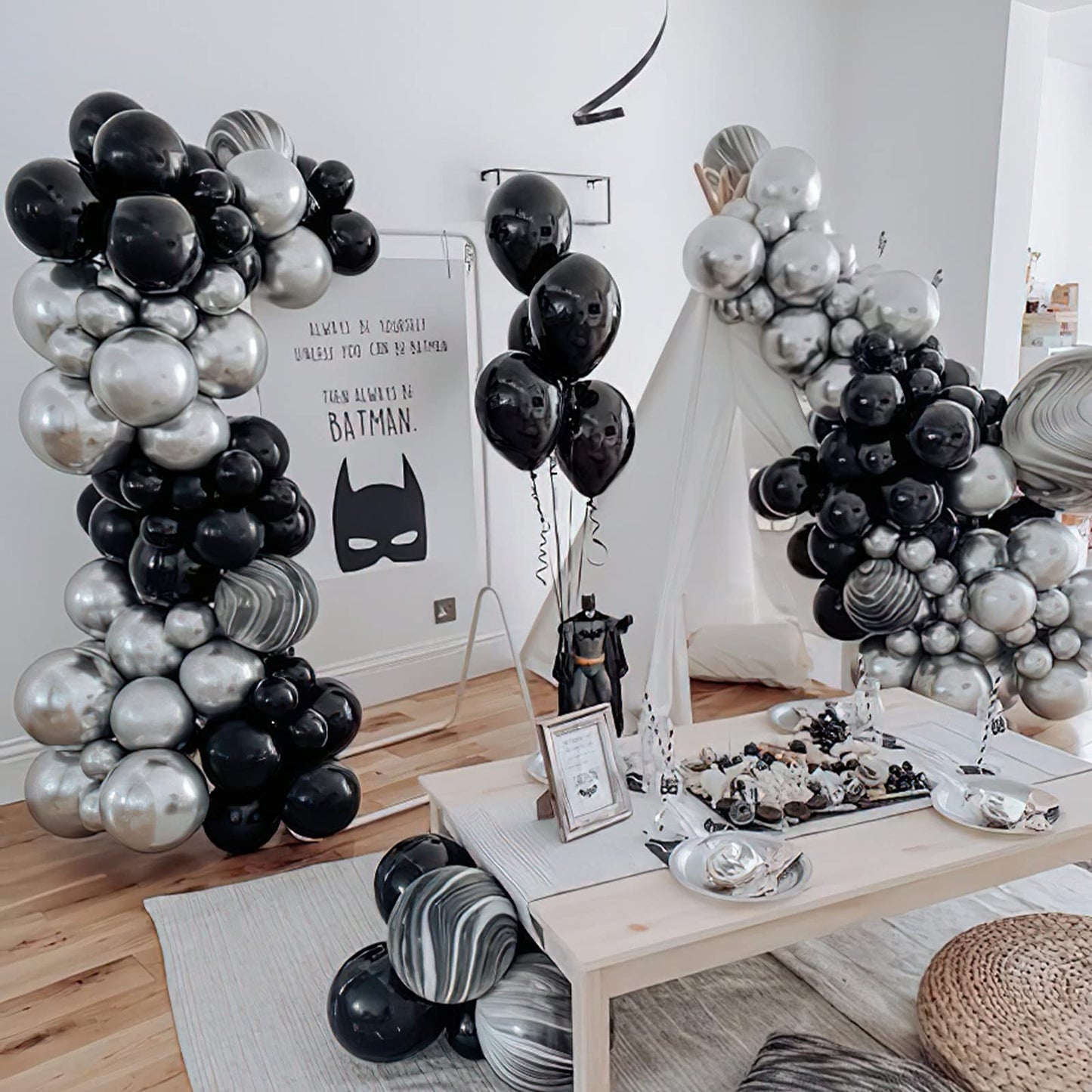 Partywoo Black Balloons, 50 Pcs 5 Inch Matte Balloons With Balloon Glue, Party Balloons, Latex Balloons, Birthday Balloons For Black Birthday Decorations, Retirement Decorations